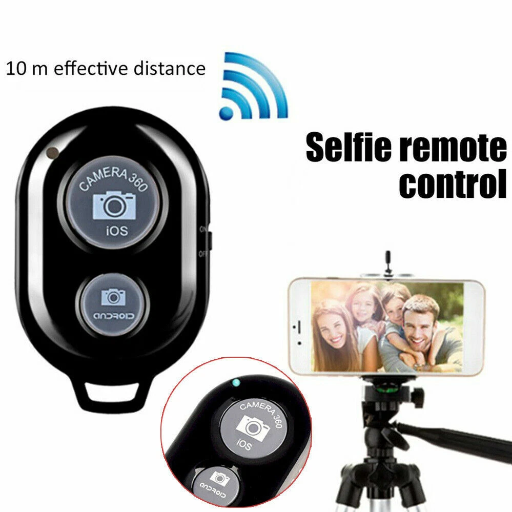 Picture of Wireless Bluetooth Remote Control Camera Shutter for iPhone iPad Android Phones - Tripod Phone Camera Controller Remote