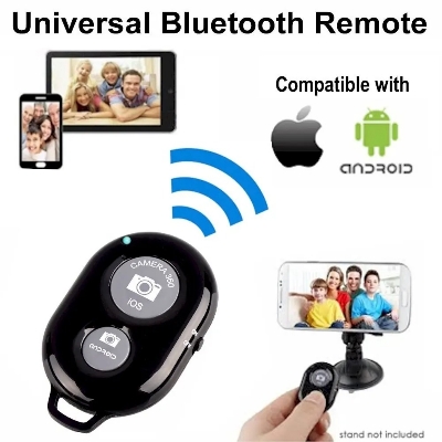 Picture of Wireless Bluetooth Remote Control Camera Shutter for iPhone iPad Android Phones - Tripod Phone Camera Controller Remote