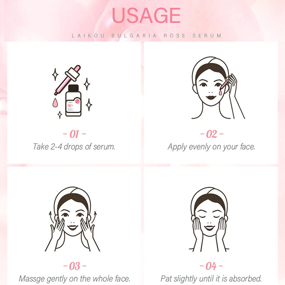 Picture of Rose Facial Moisturizing Serum Anti-Aging Anti-Wrinkle Smooth Essence Improve Face Skin Brighten, Hydrate, Firm and Reveal Radiant Skin