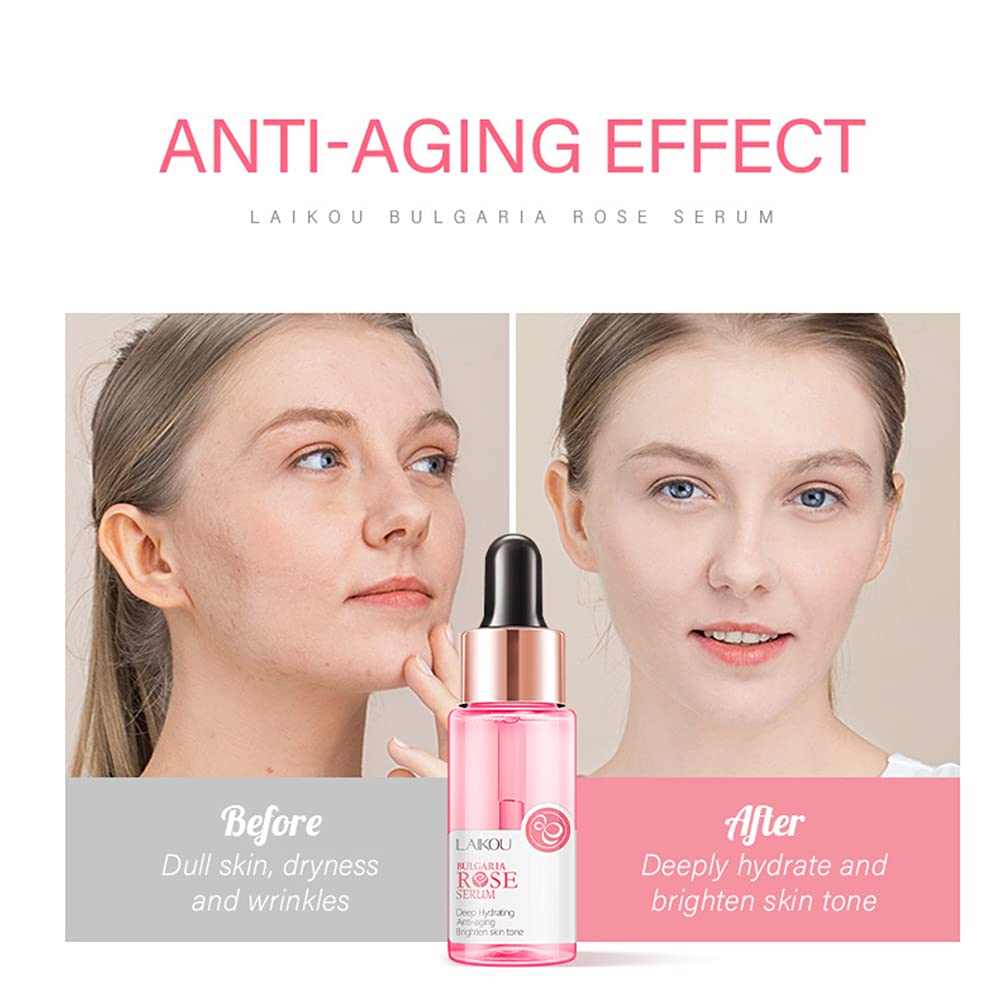 Picture of Rose Facial Moisturizing Serum Anti-Aging Anti-Wrinkle Smooth Essence Improve Face Skin Brighten, Hydrate, Firm and Reveal Radiant Skin