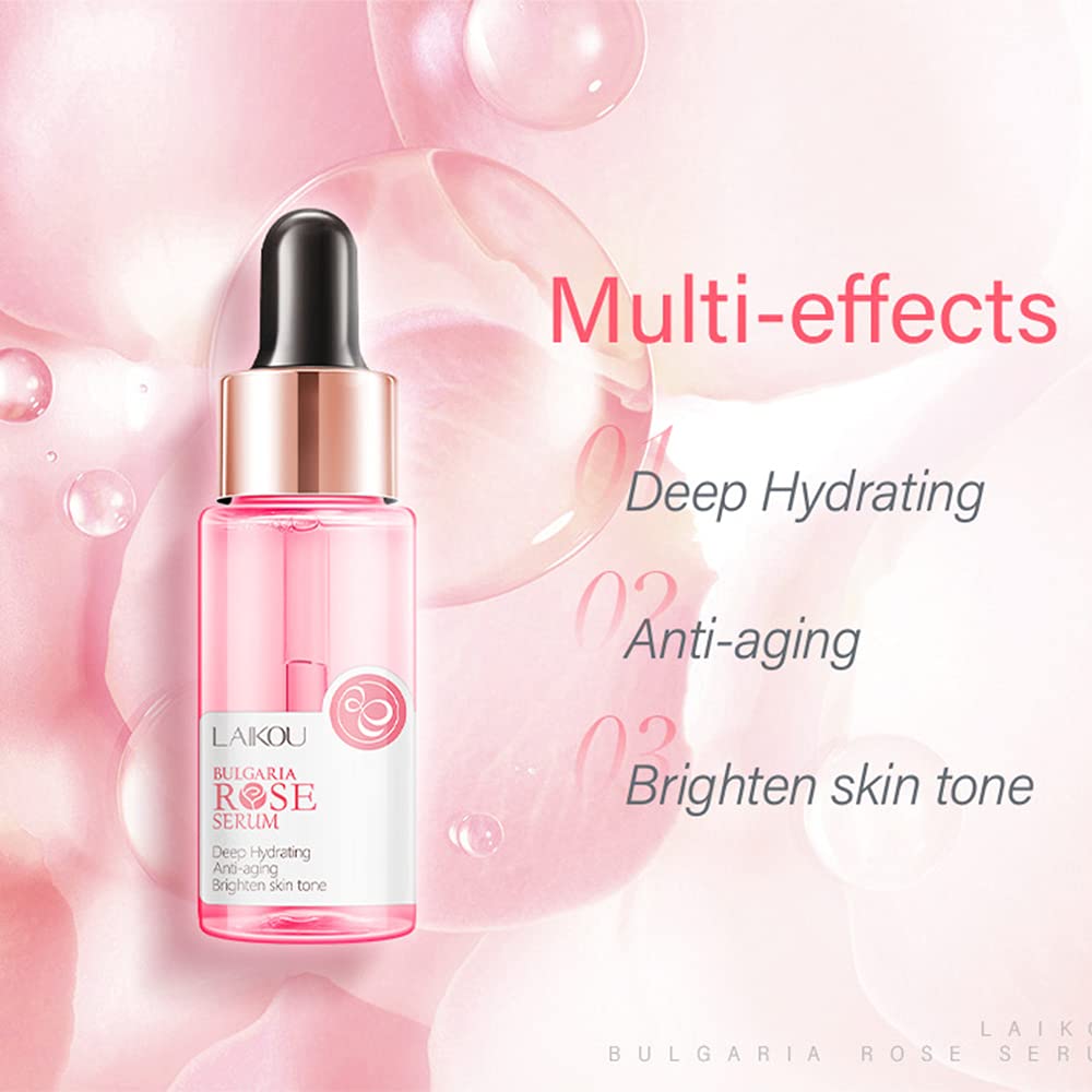 Picture of Rose Facial Moisturizing Serum Anti-Aging Anti-Wrinkle Smooth Essence Improve Face Skin Brighten, Hydrate, Firm and Reveal Radiant Skin
