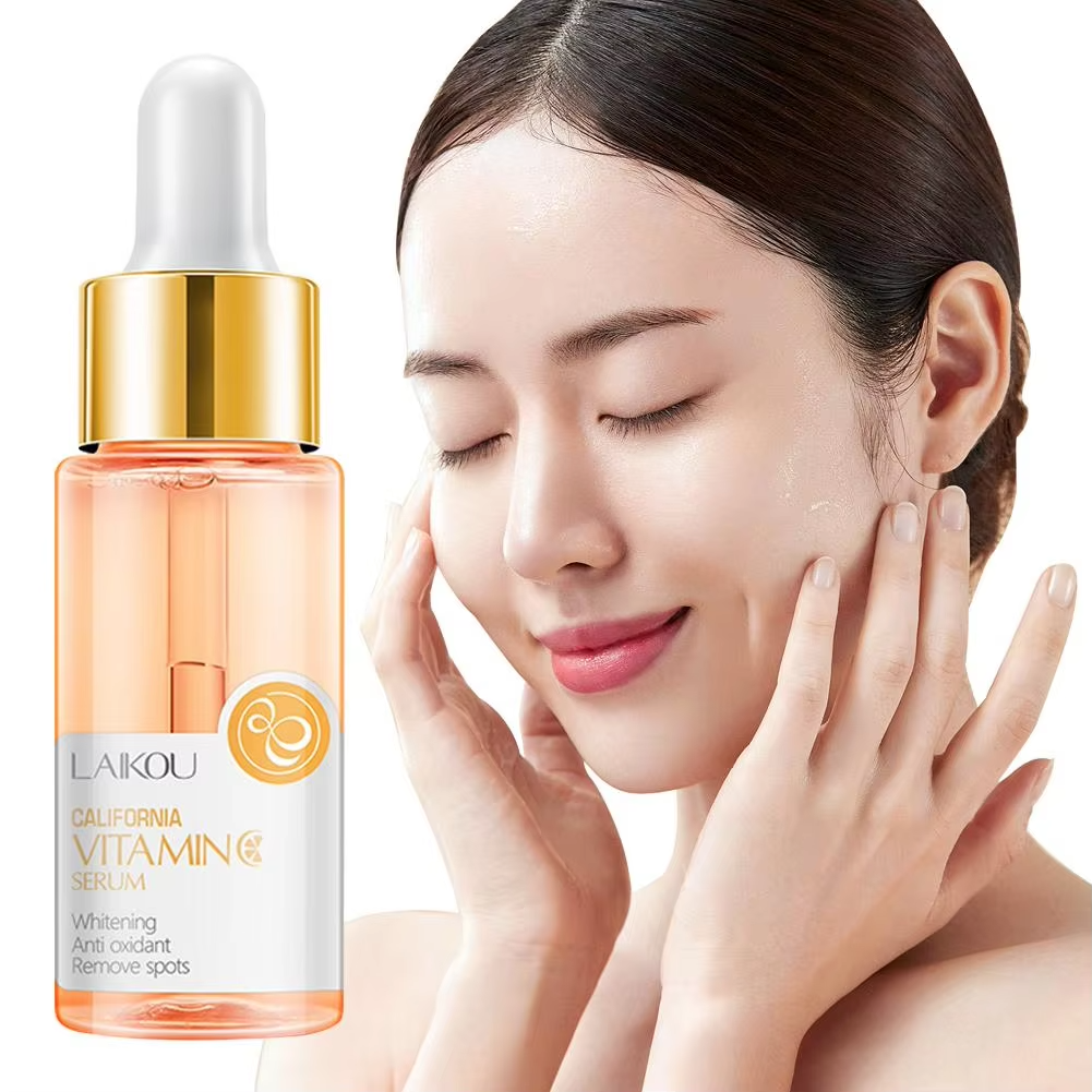 Picture of Laikou VC Essence Reduce Spots Even Skin Tone Anti Wrinkle Tighten Skin Vitamin C Nourish Oil Control Brighten Rejuvenation Care Face Serum - 17ml