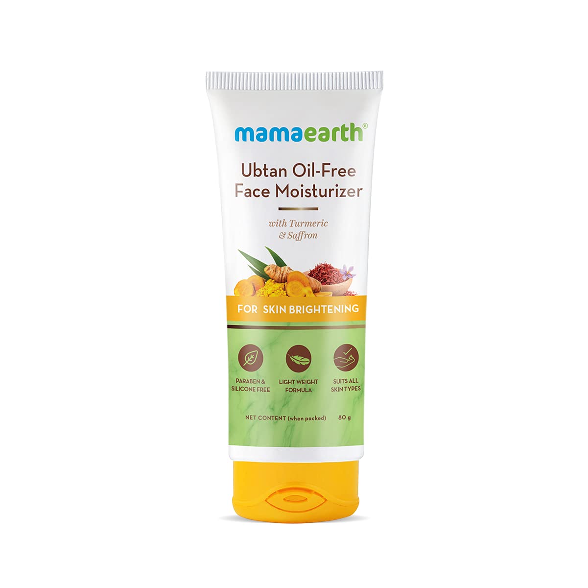 Picture of Mamaearth Ubtan Oil-Free Face Moisturizer With Turmeric & Saffron For Skin Brightening - 80g