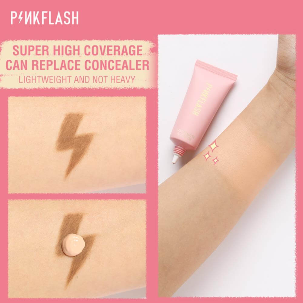 Picture of PINK FLASH long Lasting  Waterproof Full Concealer Smooth Oil Control Matte Base Foundation #Shade 4