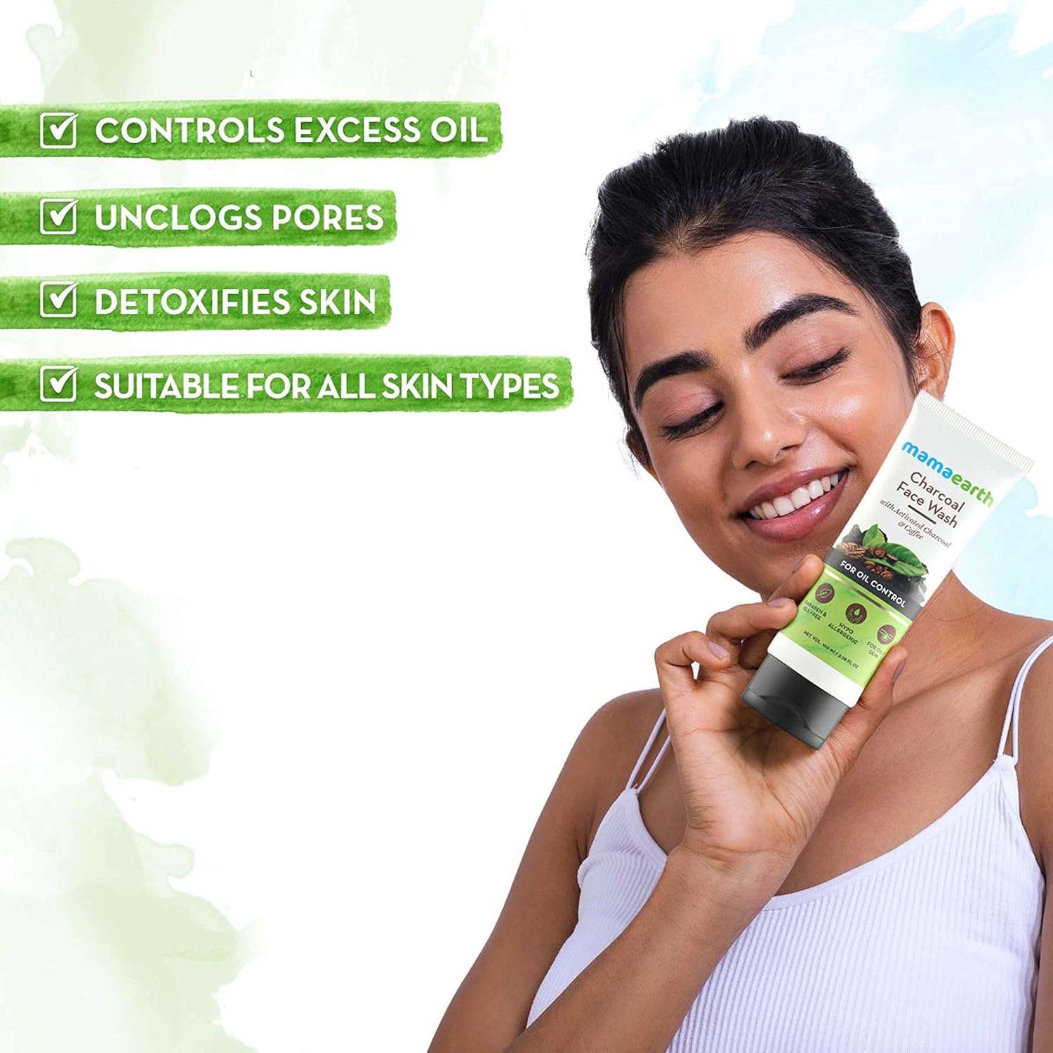 Picture of Mamaearth Charcoal Face Wash with Activated Charcoal & Coffee (100ml)