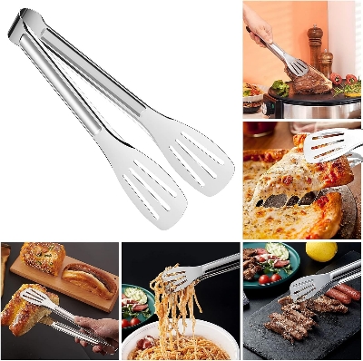 Picture of Stainless Steel Cooking Tong Clip Clamp Accessories Salad Serving BBQ Tools