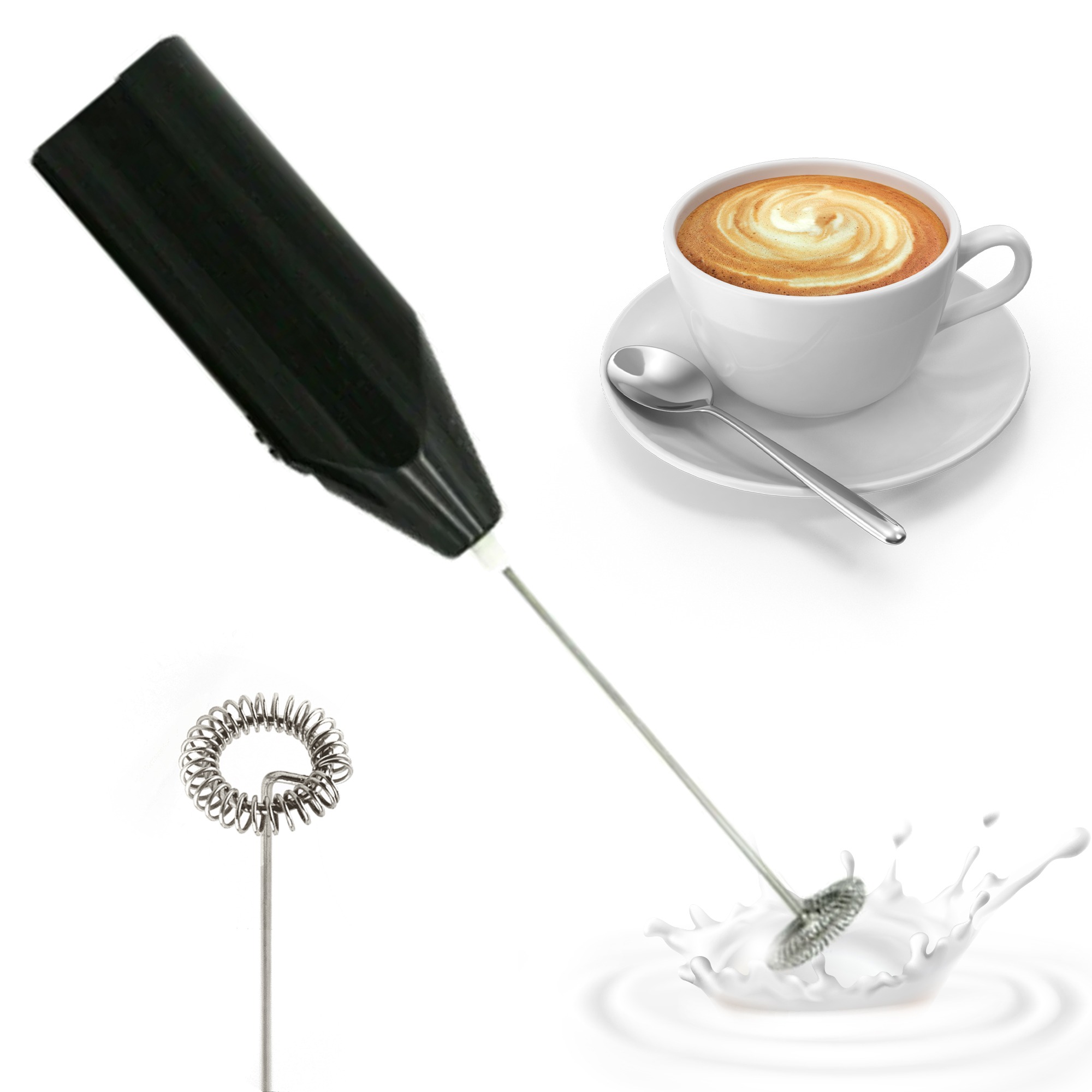 Picture of Electric Milk Foamer Drink Coffee Whisk Mixer Egg Beater Frother Coffee Cappuccino Mini Handle Stirrer Kitchen Cooking Tool