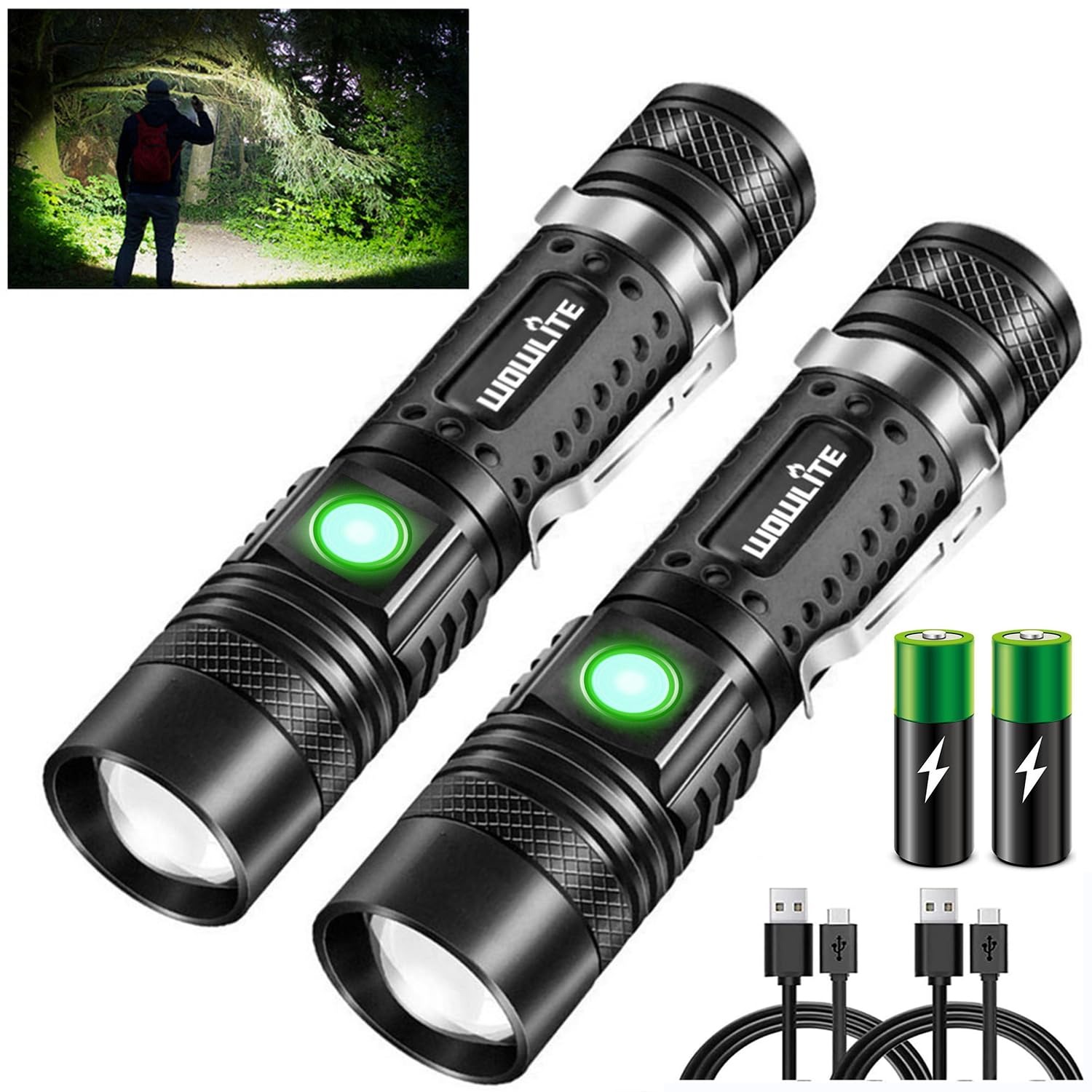 Picture of Rechargeable Flashhlight Torch LED USB Portable Torches 3 Modes Mini Camping Lighting - Torch Lightight for Various Situati
