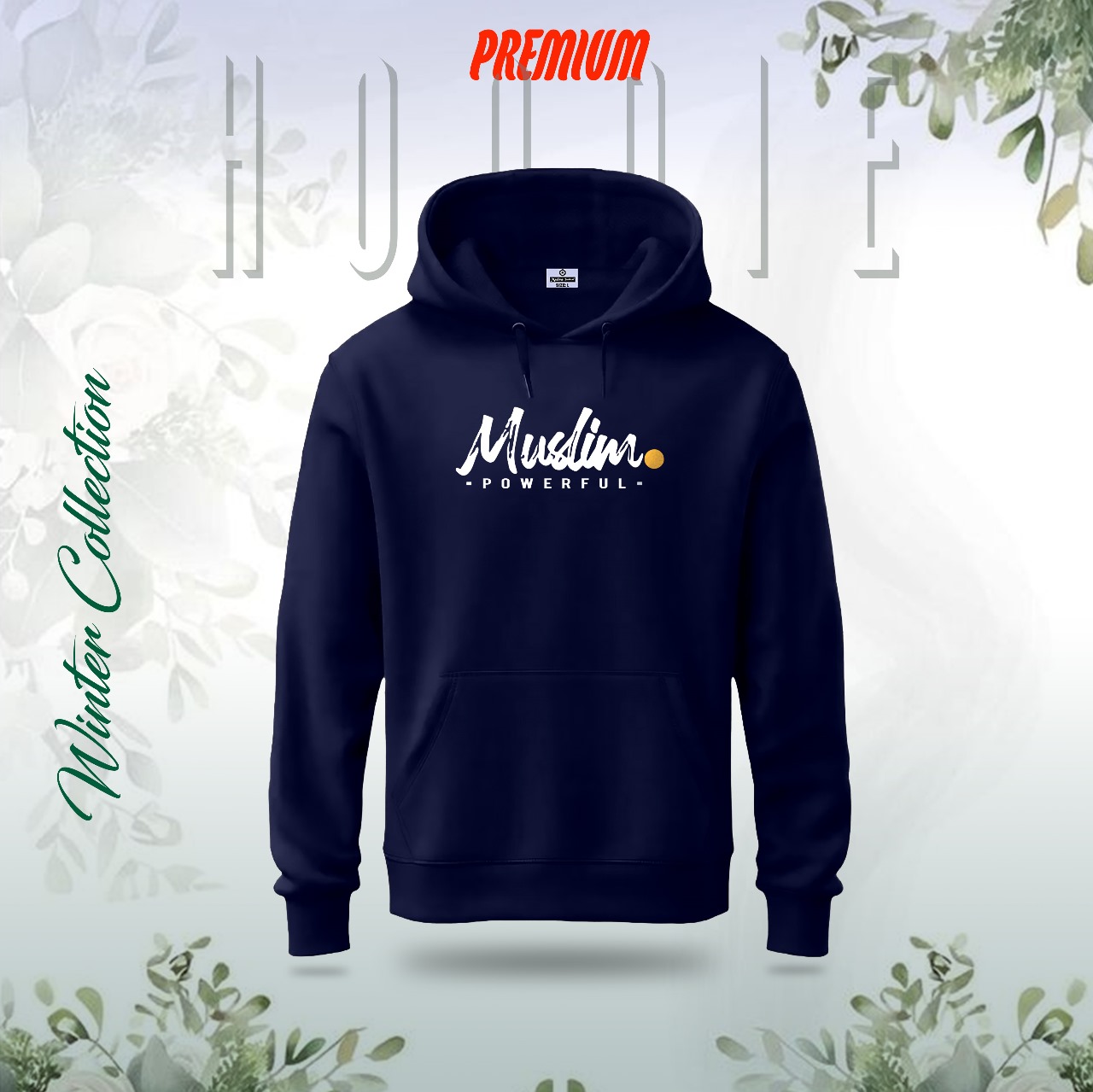 Picture of "Muslim is Powerful" Islamic Hoodie (Nevy Blue)