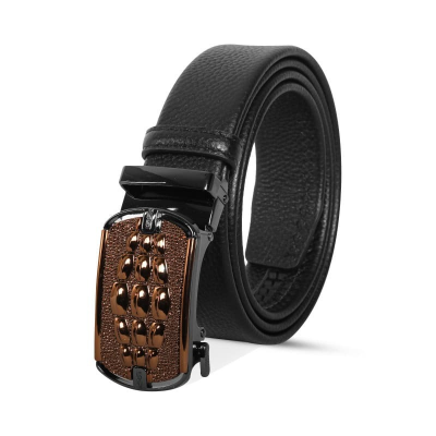 Picture of Croco Style Black Leather Gear Belt For Men SB-IB059