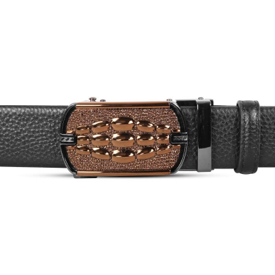Picture of Croco Style Black Leather Gear Belt For Men SB-IB059