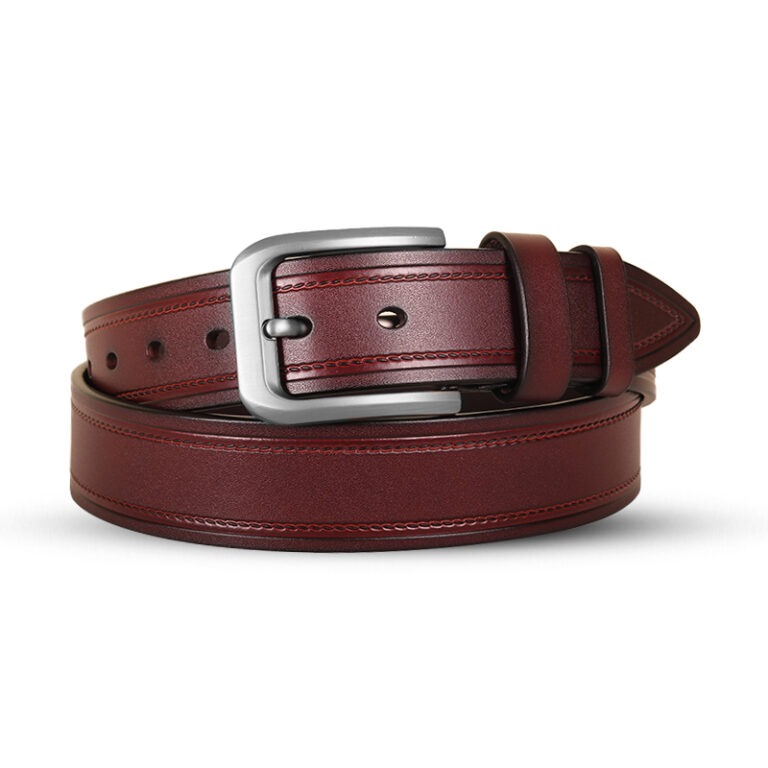 Picture of Classic Dark Maroon One Part Leather Belt For Men-IB117