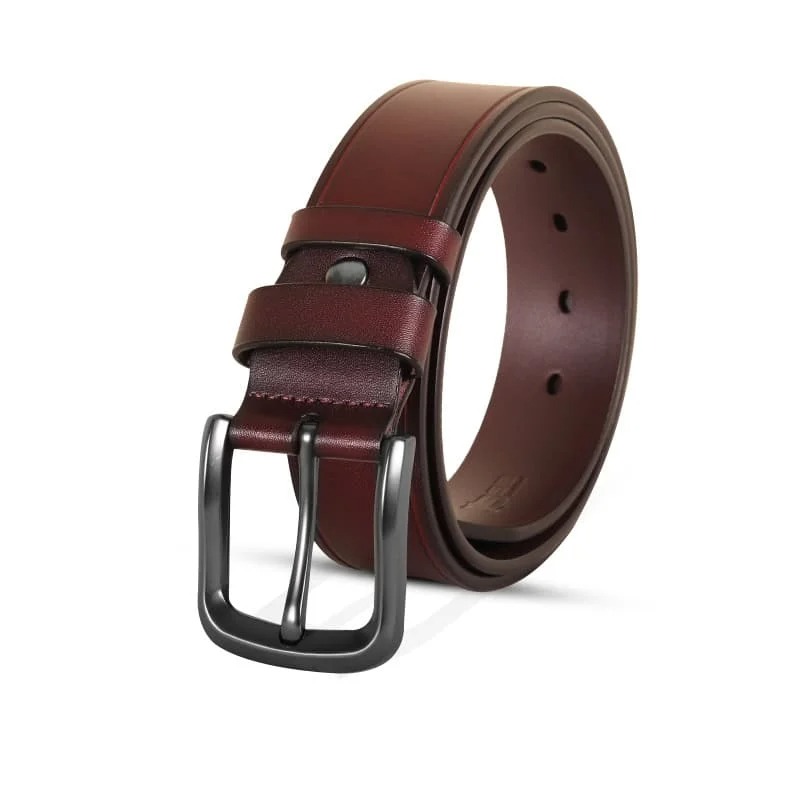 Picture of Classic Dark Maroon One Part Leather Belt For Men-IB111