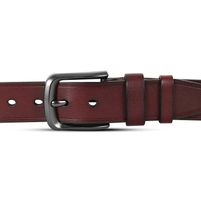 Picture of Classic Dark Maroon One Part Leather Belt For Men-IB111