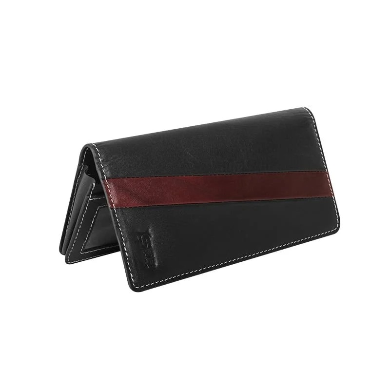 Picture of Handcrafted Maroon Streak Leather Long Wallet SB-W244