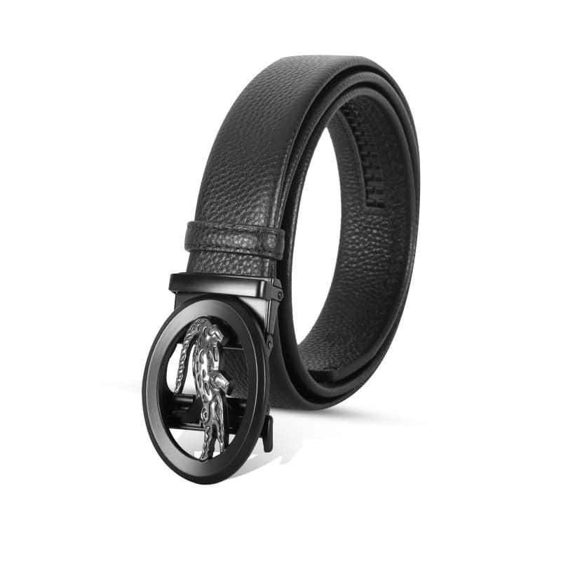 Picture of Croco Style Black Leather Gear Belt For Men SB-IB049