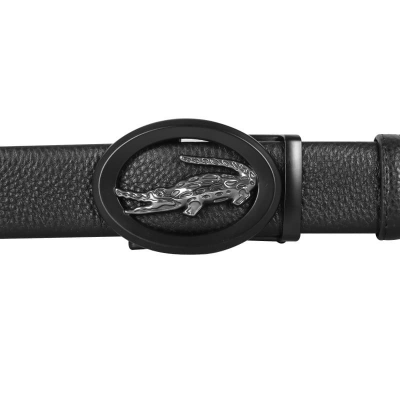 Picture of Croco Style Black Leather Gear Belt For Men SB-IB049
