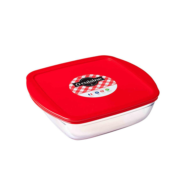 Picture of Ocuisine Square Roaster With Lid 25 x 22cm - White & Red - 209PC00