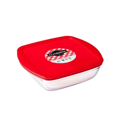 Picture of Ocuisine Square Roaster With Lid 25 x 22cm - White & Red - 209PC00