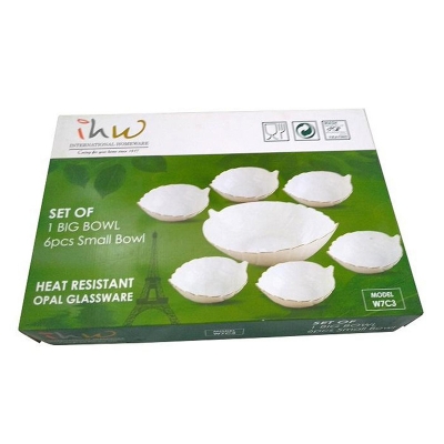 Picture of Dessert Set 7 Pcs Leaf- White- W7C3