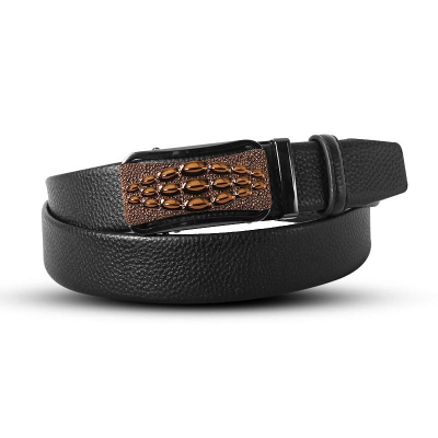 Picture of Croco Style Black Leather Gear Belt For Men SB-IB076