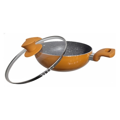 Picture of Ocean Non Stick Wok 22cm W/G Lid Orange Color – ONW22O