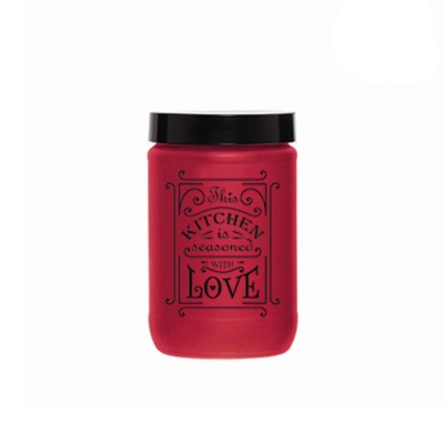 Picture of Decorated Square Storage Canister 2lt Red Color - 147016-801