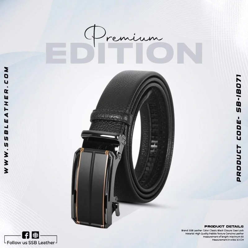Picture of Stylish Buckle Leather Gear Belt For Men SB-IB071