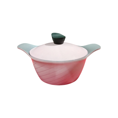 Picture of Aluminum Die-cast ceramic coating Casserole 24cm Pink W/Lid High – 5015CP24H