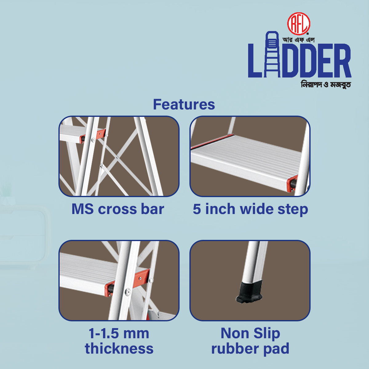 Picture of HOUSE HOLD LADDER 7 STEP (WIDE)