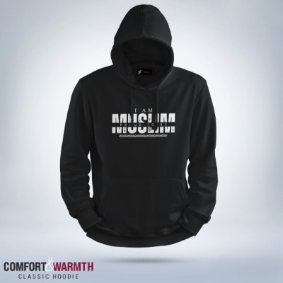 Picture of “I am proud to be muslim” Islamic Hoodie (Black)