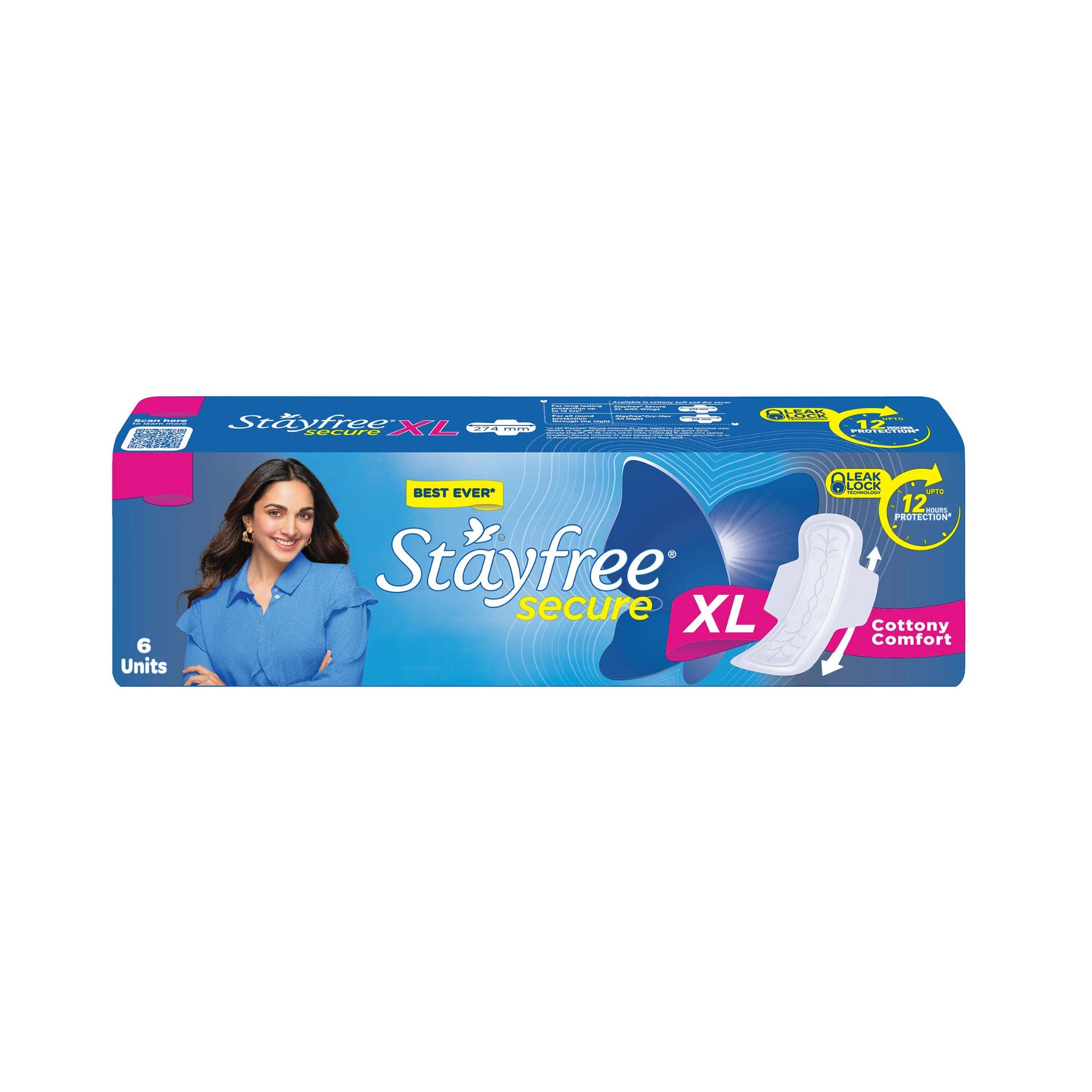 Stayfree Secure Cottony Comfort XL Thick Sanitary Napkins, with Wings 6 pads IDConline shop bangladeshothoba.com