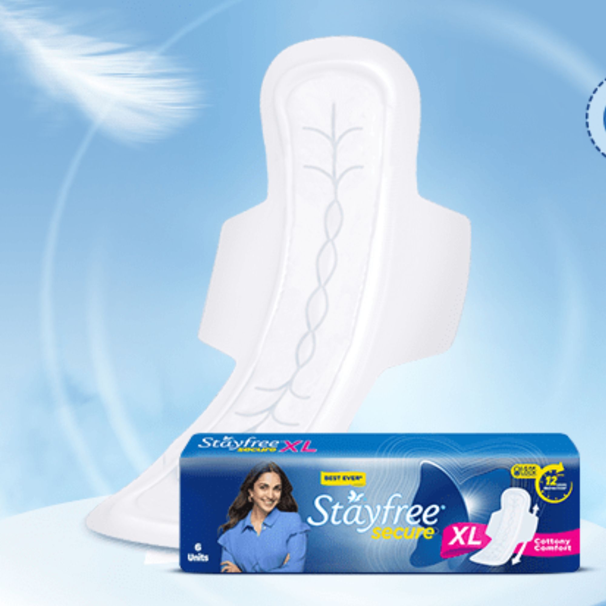 Stayfree Secure Cottony Comfort XL Thick Sanitary Napkins, with Wings 6 pads IDConline shop bangladeshothoba.com