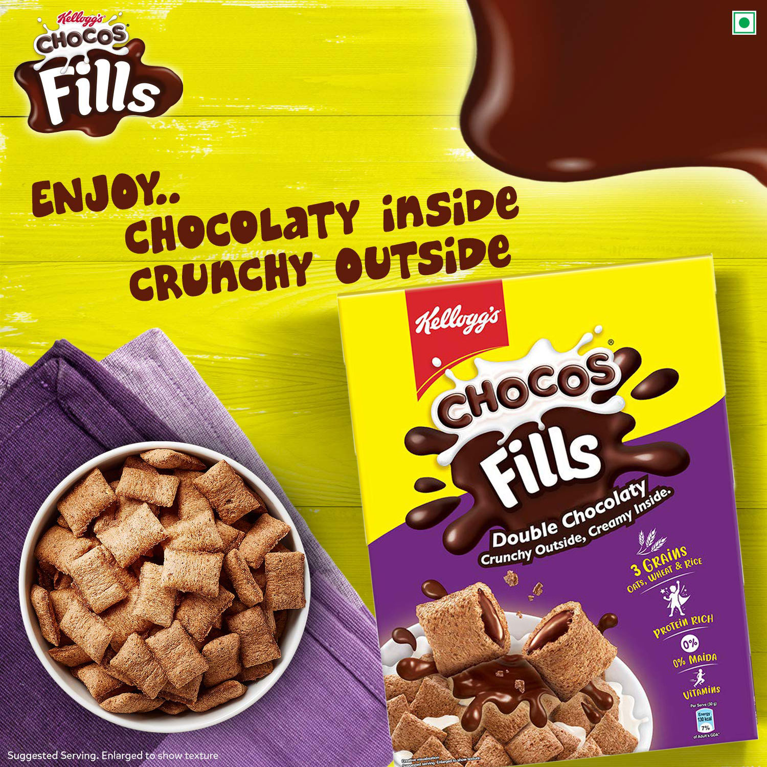 Kellogg's Chocos Fills Chocolate Breakfast Cereal 250gm IDConline shop bangladeshothoba.com