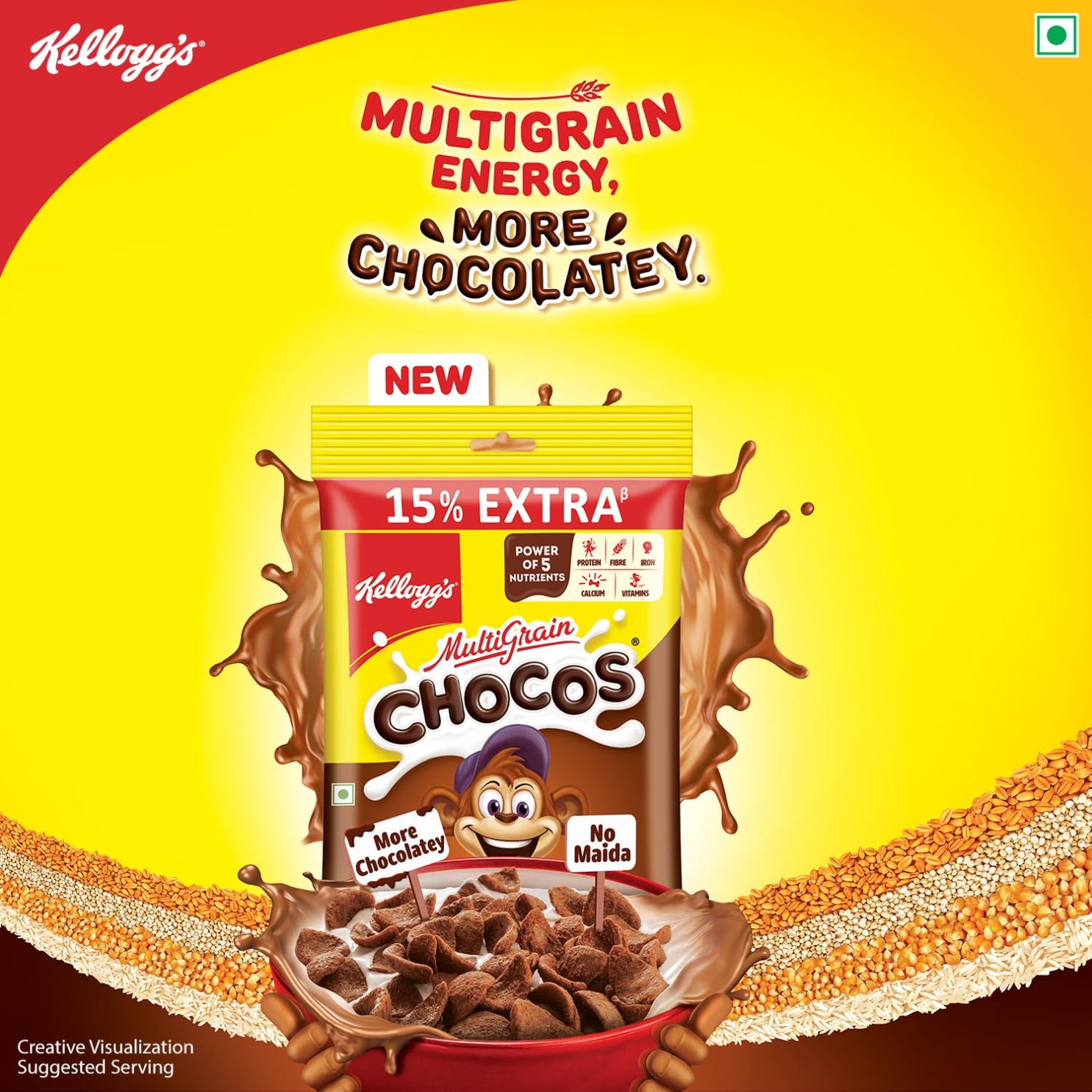 Kellogg's Chocos Chocolate Breakfast Cereal 127gm IDConline shop bangladeshothoba.com