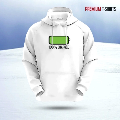 Picture of "100% Charged" Islamic Hoodie (White)