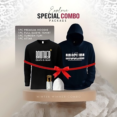 Picture of 1 Premium Hoodie, 1 Premium Full Sleeve T-Shirt, 1 Hat, 1 Perfume (Combo Pack)