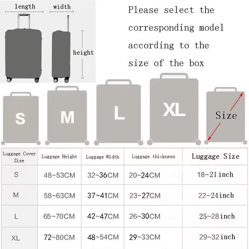 Picture of professional Luggage Cover (18 Inches - 32 Inches) Elastic Suitcase Cover Protective Travel Dust Cover for Luggage Bag Cases Cover