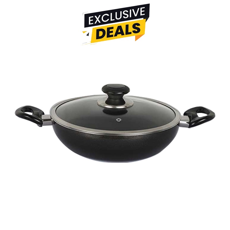 Picture of Test Product - Topper Non-Stick Glamour Karai with Lid (Ash) -30 CM 