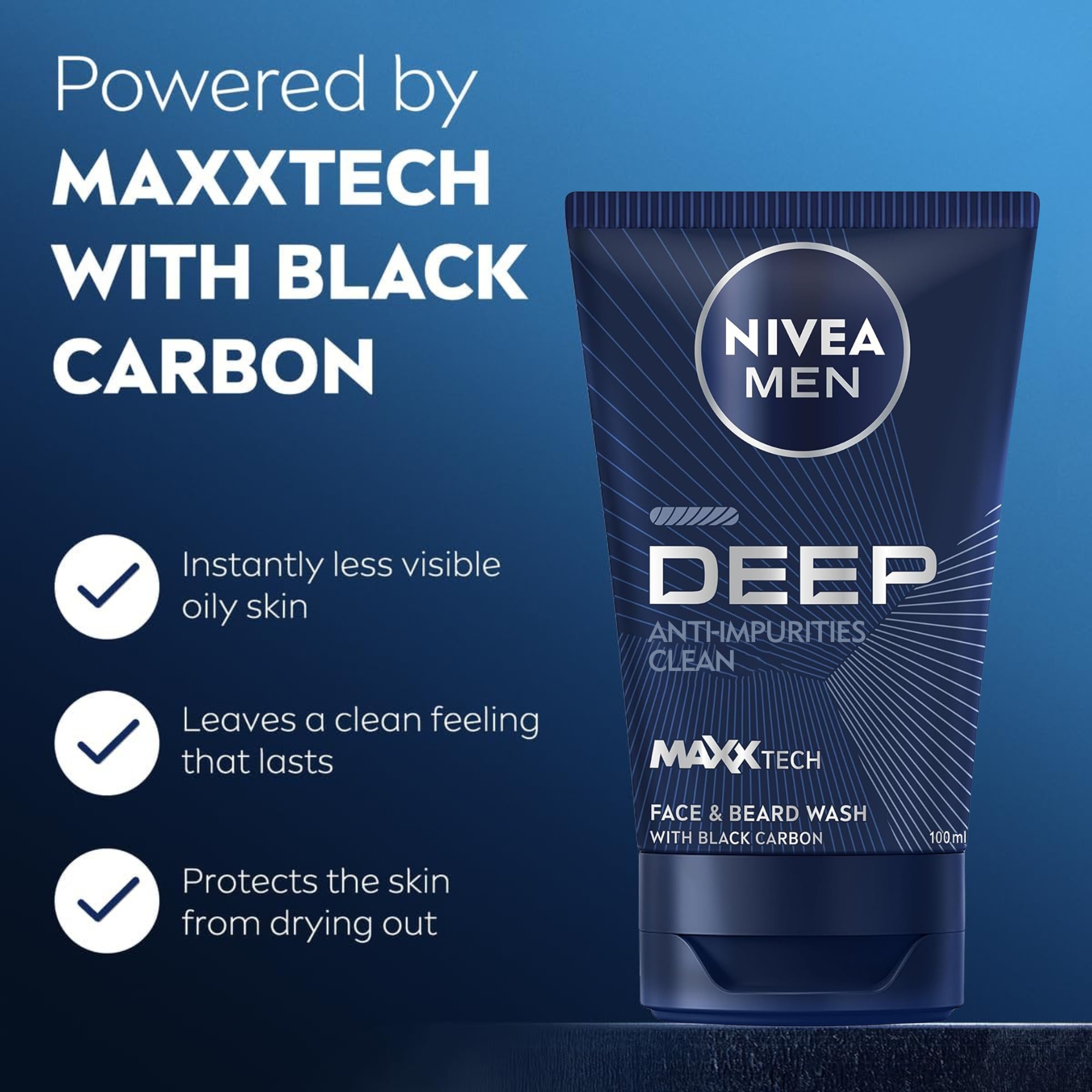NIVEA MEN Deep Anti-Impurities Clean Face & Beard Wash 100ml IDConline shop bangladeshothoba.com