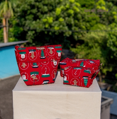 Picture of Red Frost Makeup Combo Pouch