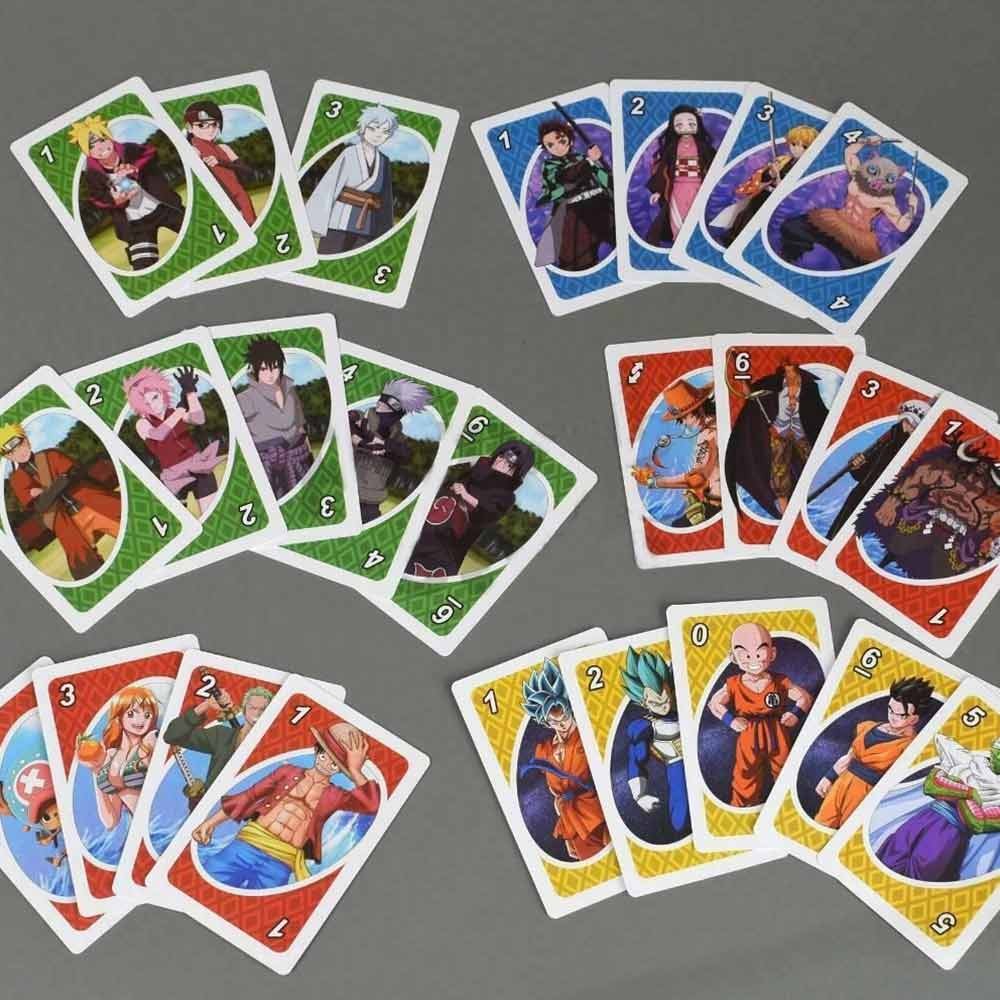 Picture of UNO Anime Card Game One Piece Naruto Dragon Ball Demon Slayer Uno Card Games 110 Cards