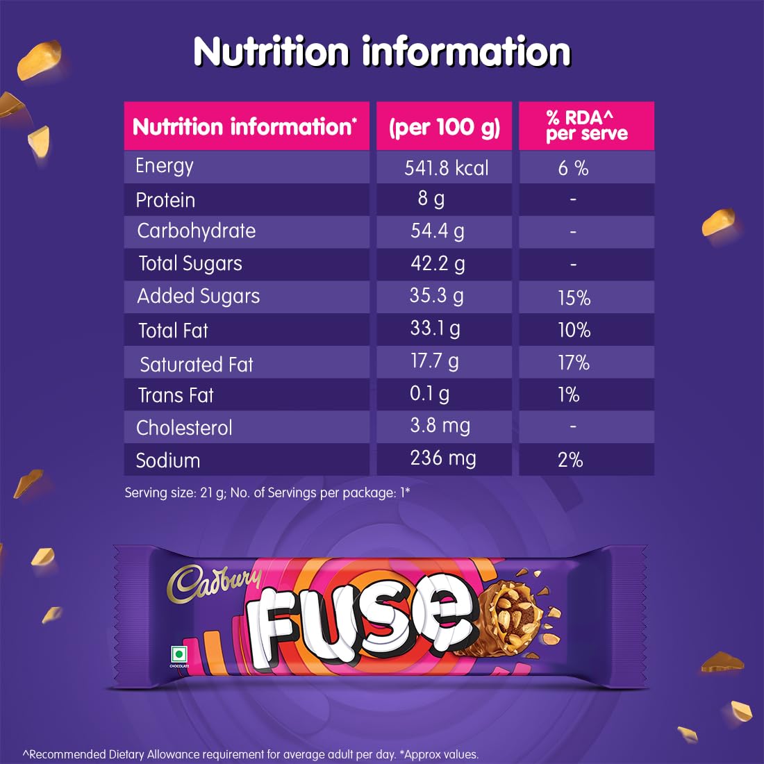 Cadbury Fuse Chocolate Bar 21g IDConline shop bangladeshothoba.com