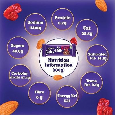 Cadbury Dairy Milk Fruit and Nut Chocolate Bar 36gm IDConline shop bangladeshothoba.com