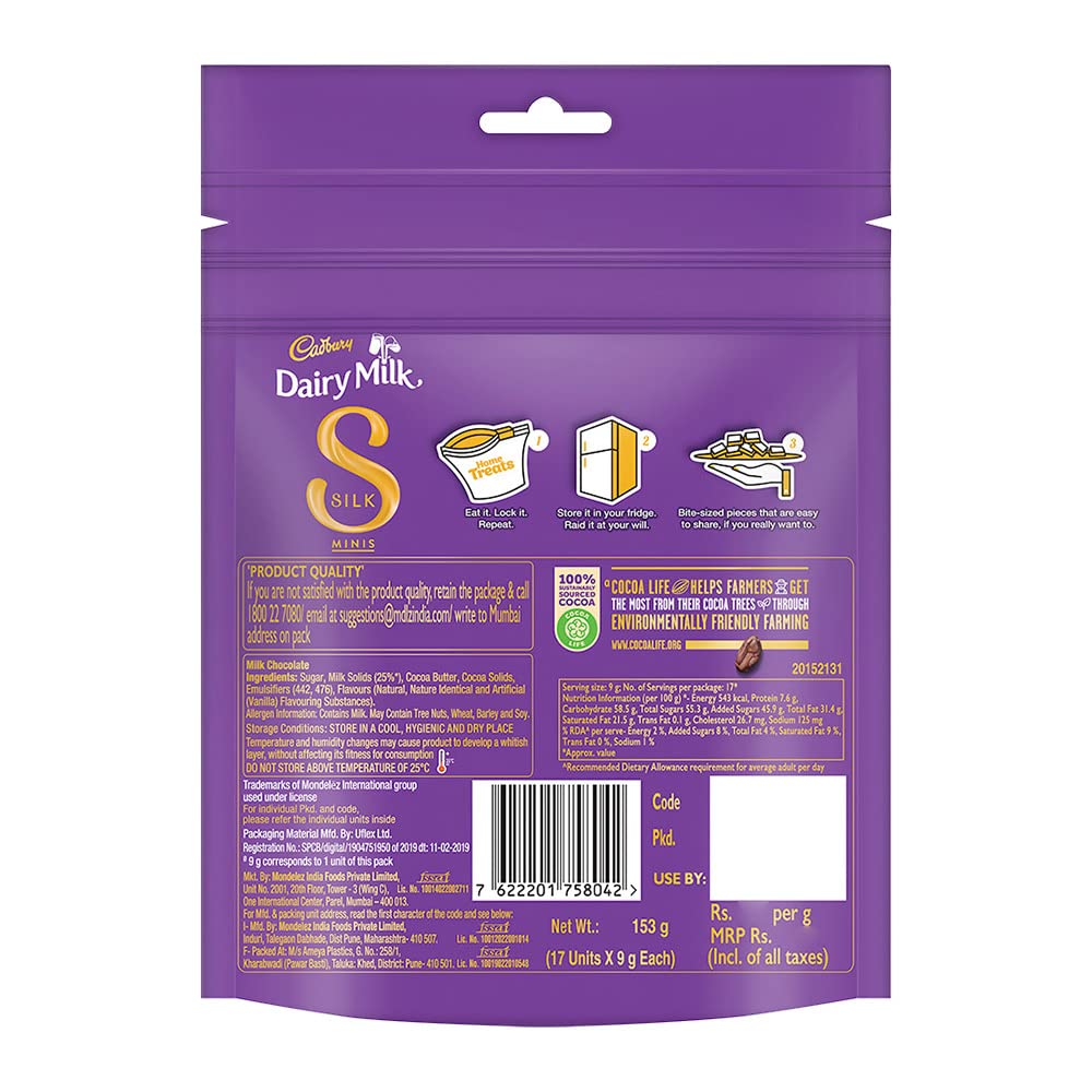 Cadbury Dairy Milk Silk Chocolate Home Treats 153 gm IDConline shop bangladeshothoba.com