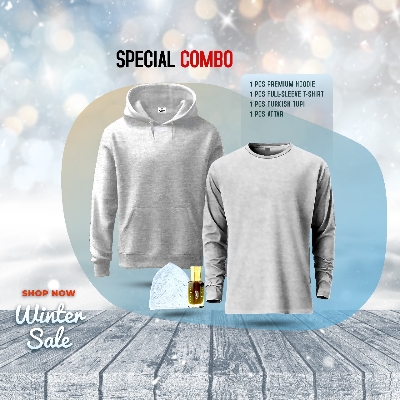 Picture of 1 Premium Hoodie, 1 Premium Full Sleeve T-Shirt, 1 Hat, 1 Perfume (Combo Pack)