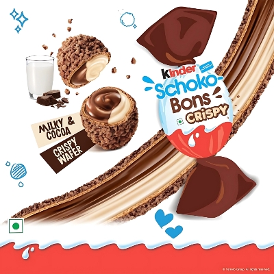 Kinder Schoko-Bons Crispy 4pcs Milk And Cocoa Flavor 22.4 gm IDConline shop bangladeshothoba.com