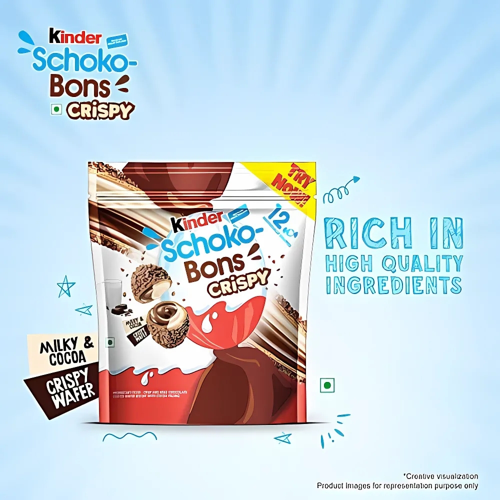 Kinder Schoko-Bons Crispy 12pcs Milk And Cocoa Flavor 67.2gm IDConline shop bangladeshothoba.com