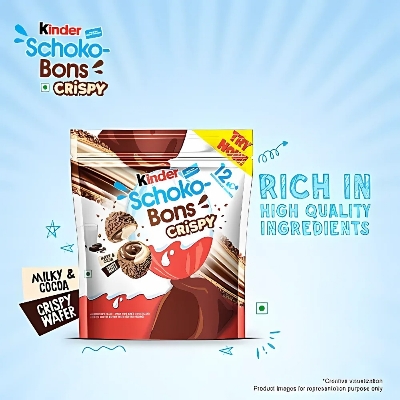 Kinder Schoko-Bons Crispy 12pcs Milk And Cocoa Flavor 67.2gm IDConline shop bangladeshothoba.com