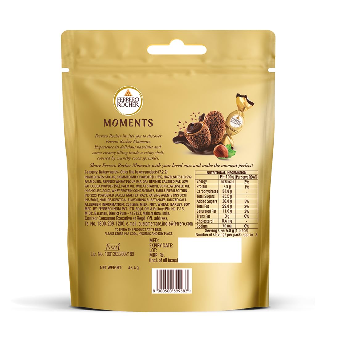 Ferrero Rocher Moments 8 pralines Pcs 46.4 gm IDConline shop bangladeshothoba.com